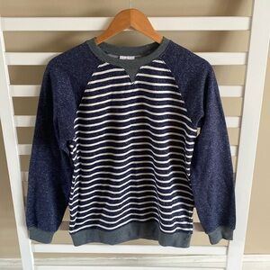 Hanna Andersson Boys Blue Striped Sweatshirt Size 12